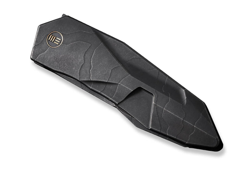 WE Knife Solid Titanium Black Etching Pattern