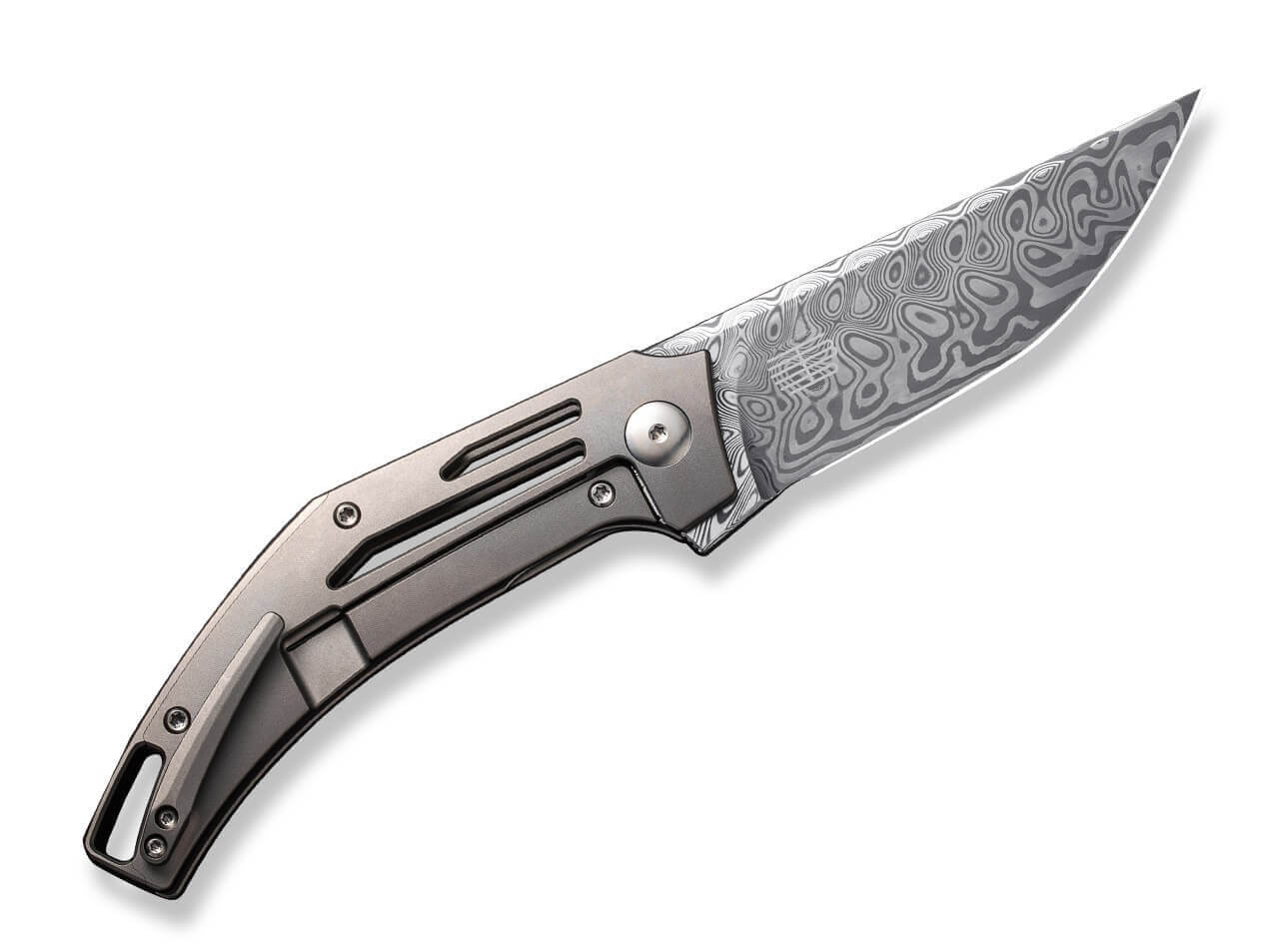 Speedliner Titanium Grey Frame Lock Damascus