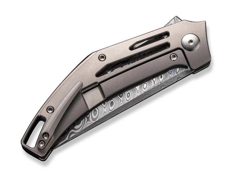WE Knife Speedliner Titanium Grey Frame Lock Damascus