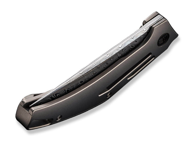 WE Knife Speedliner Titanium Grey Frame Lock Damascus