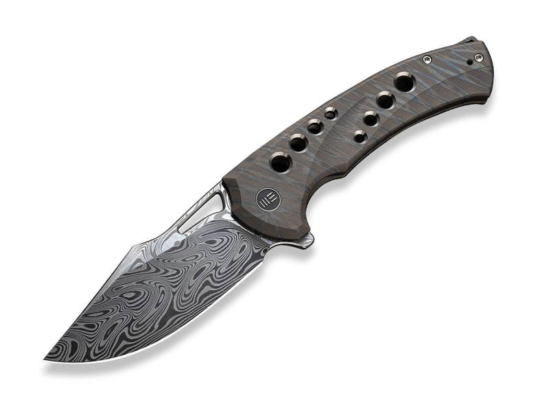 WE Knife Swiftfin Damascus Titanium Tiger Stripe