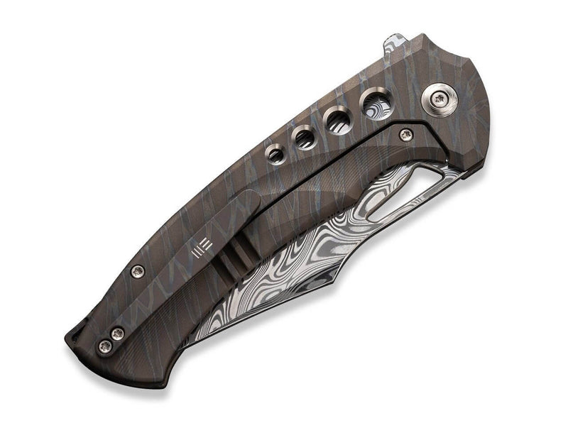 WE Knife Swiftfin Damascus Titanium Tiger Stripe