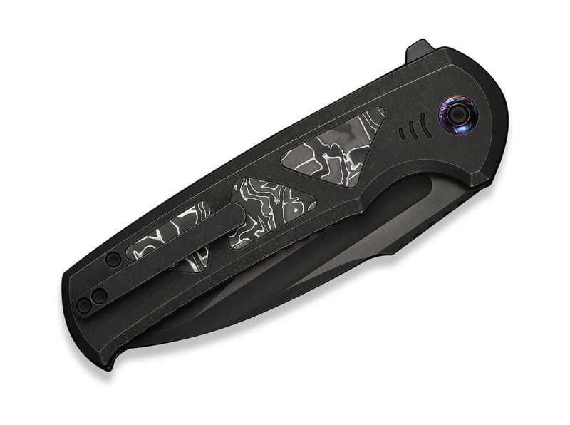 WE Knife Sylox M390 Black Ti Aluminum Foil CF Black Stonewashed