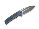 WE Knife Sylox M390 Blue Ti Shredded CF