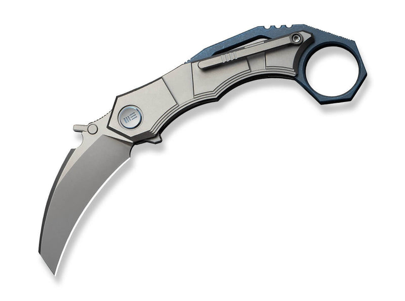 WE Knife Tayra M390 Grey & Blue Ti Stonewashed