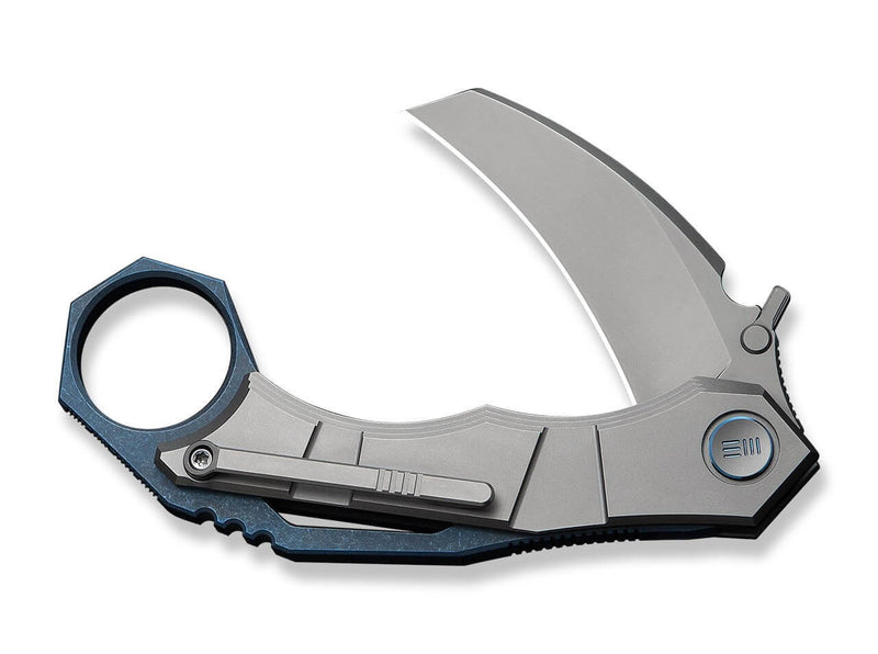 WE Knife Tayra M390 Grey & Blue Ti Stonewashed