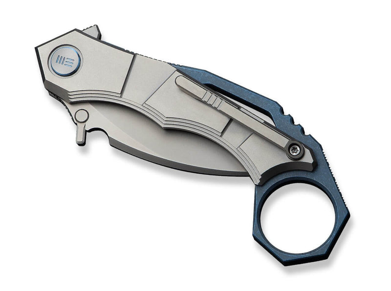 WE Knife Tayra M390 Grey & Blue Ti Stonewashed