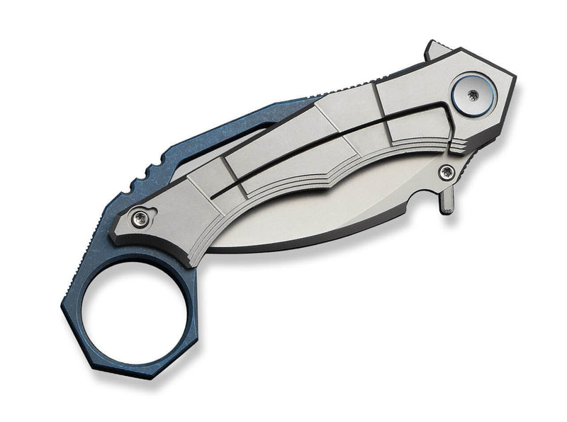 WE Knife Tayra M390 Grey & Blue Ti Stonewashed