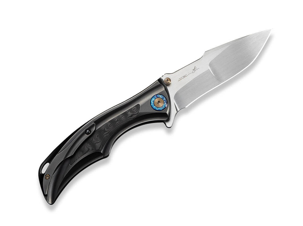 Tighe Down M390 Gray Ti Orange Peel Rose CF