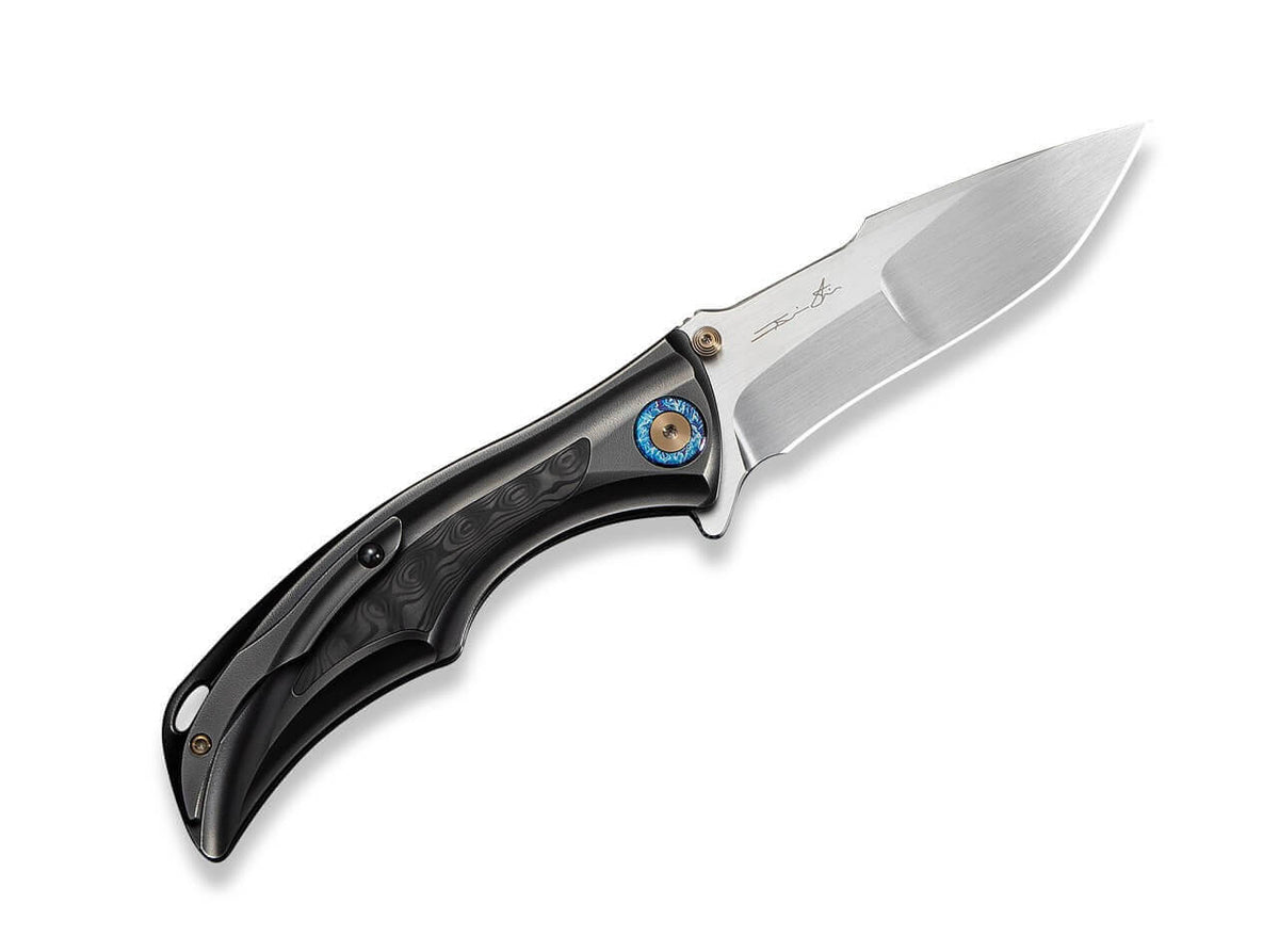 Tighe Down M390 Gray Ti Orange Peel Rose CF