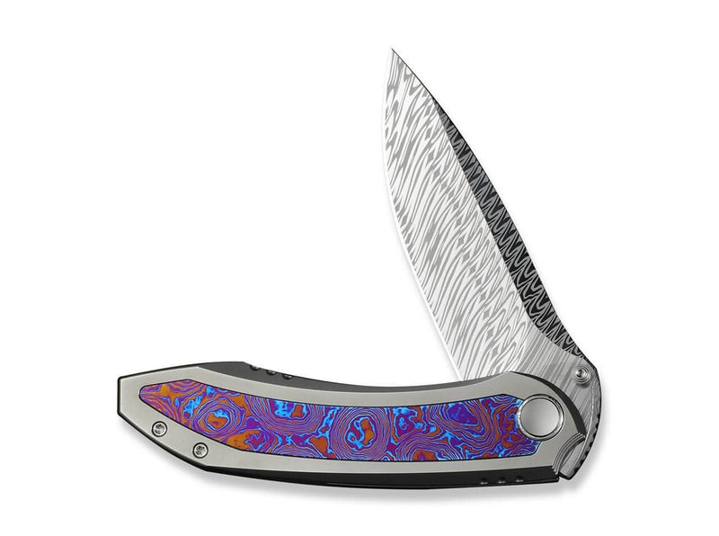 WE Knife Winsome Damascus Ti Timascus