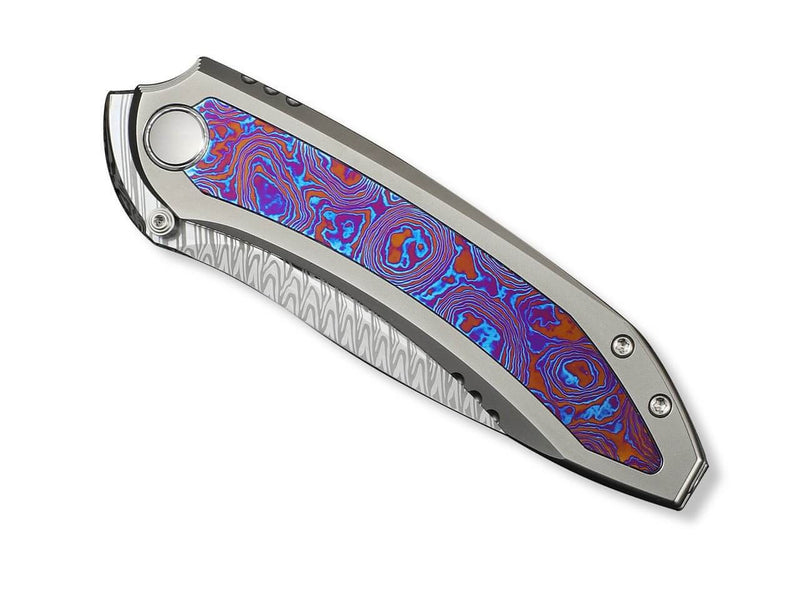WE Knife Winsome Damascus Ti Timascus