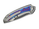 WE Knife Winsome Damascus Ti Timascus
