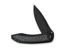 WE Knife Winsome M390 Black Ti Layerd G10 Rose Pattern CF Black Stonewashed