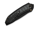 WE Knife Winsome M390 Black Ti Layerd G10 Rose Pattern CF Black Stonewashed