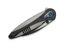WE Knife Zenthra M390 Black Ti Shredded CF Black Stonewash