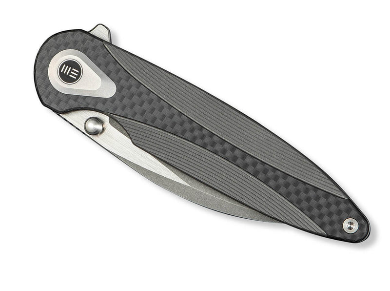 WE Knife Zenthra M390 Gray Ti Twill CF Stonewash