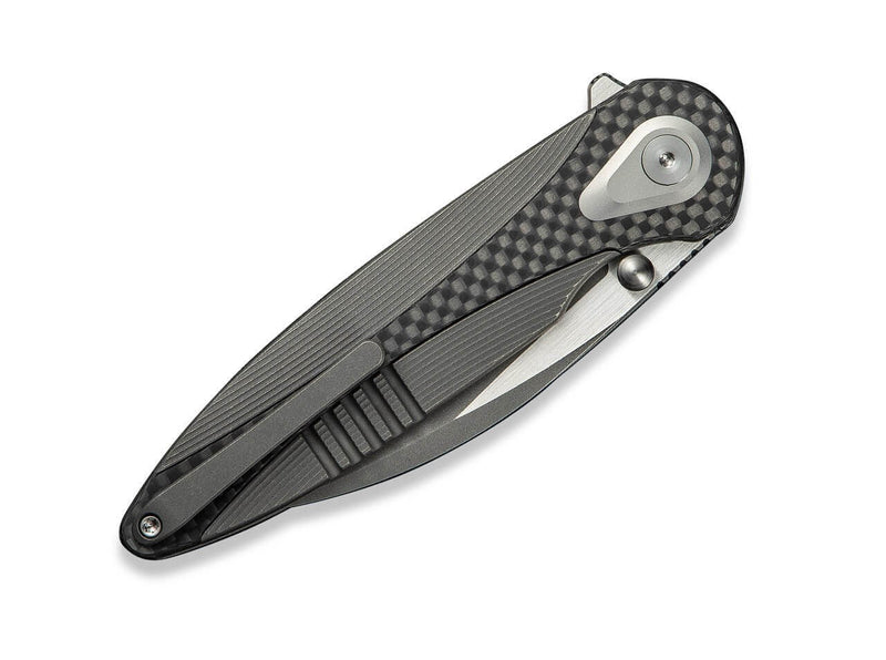 WE Knife Zenthra M390 Gray Ti Twill CF Stonewash