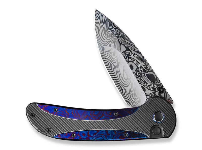 WE Knife Zizzit Titanium Black Timascus Damascus