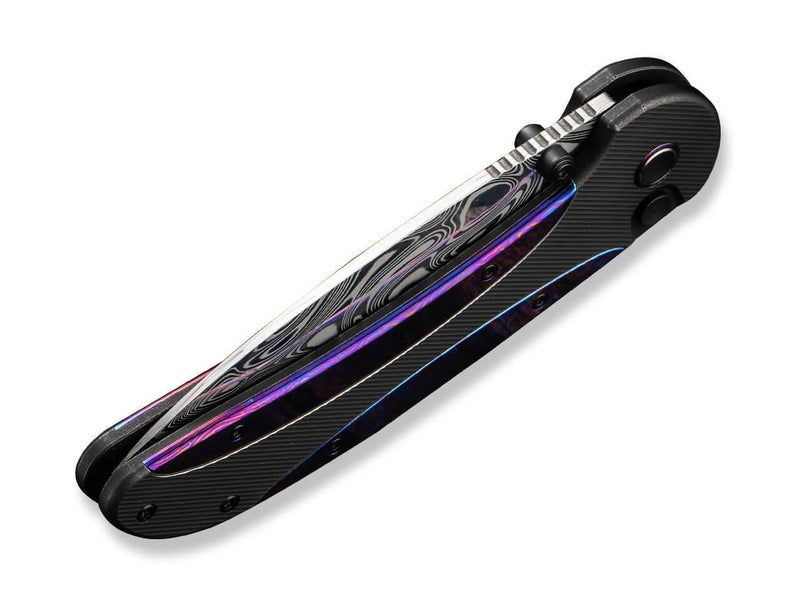 WE Knife Zizzit Titanium Black Timascus Damascus