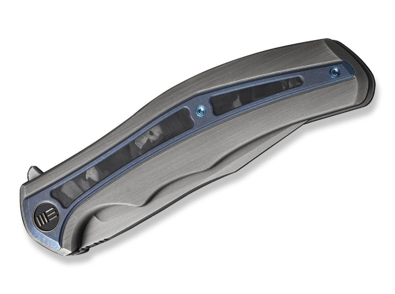 WE Knife Zonda Titanium Black & Blue Marble CF