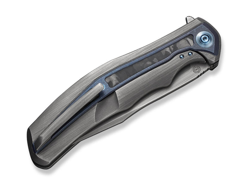 WE Knife Zonda Titanium Black & Blue Marble CF