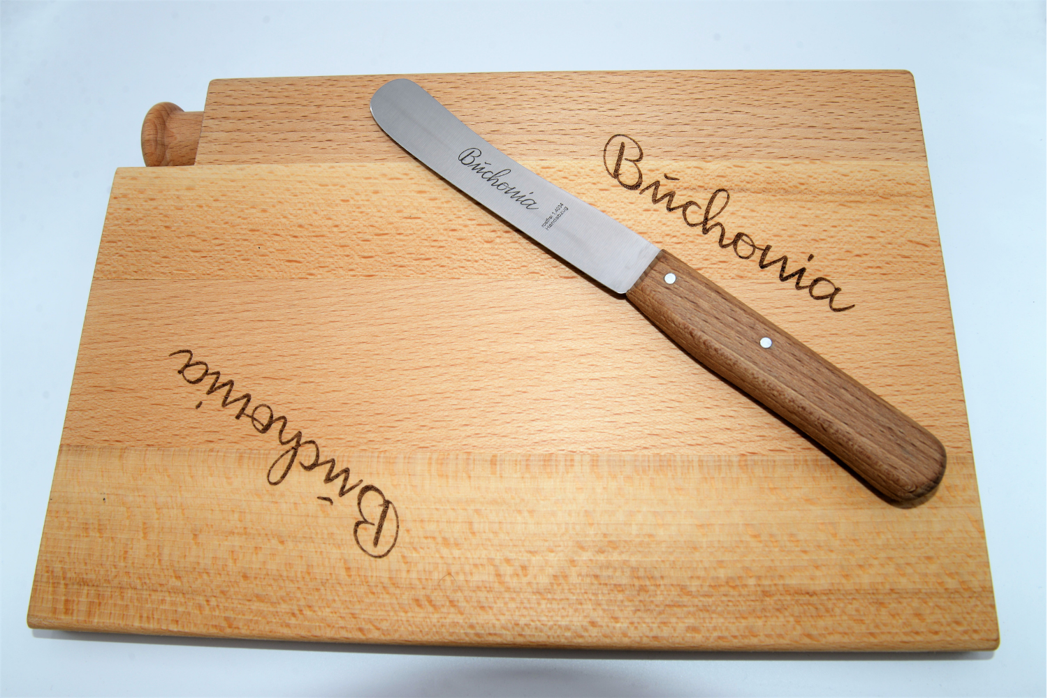 Buchonia Früchstücksmesser & -brettchen Komplettset