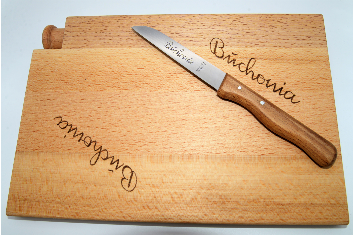 Buchonia Früchstücksmesser & -brettchen Komplettset
