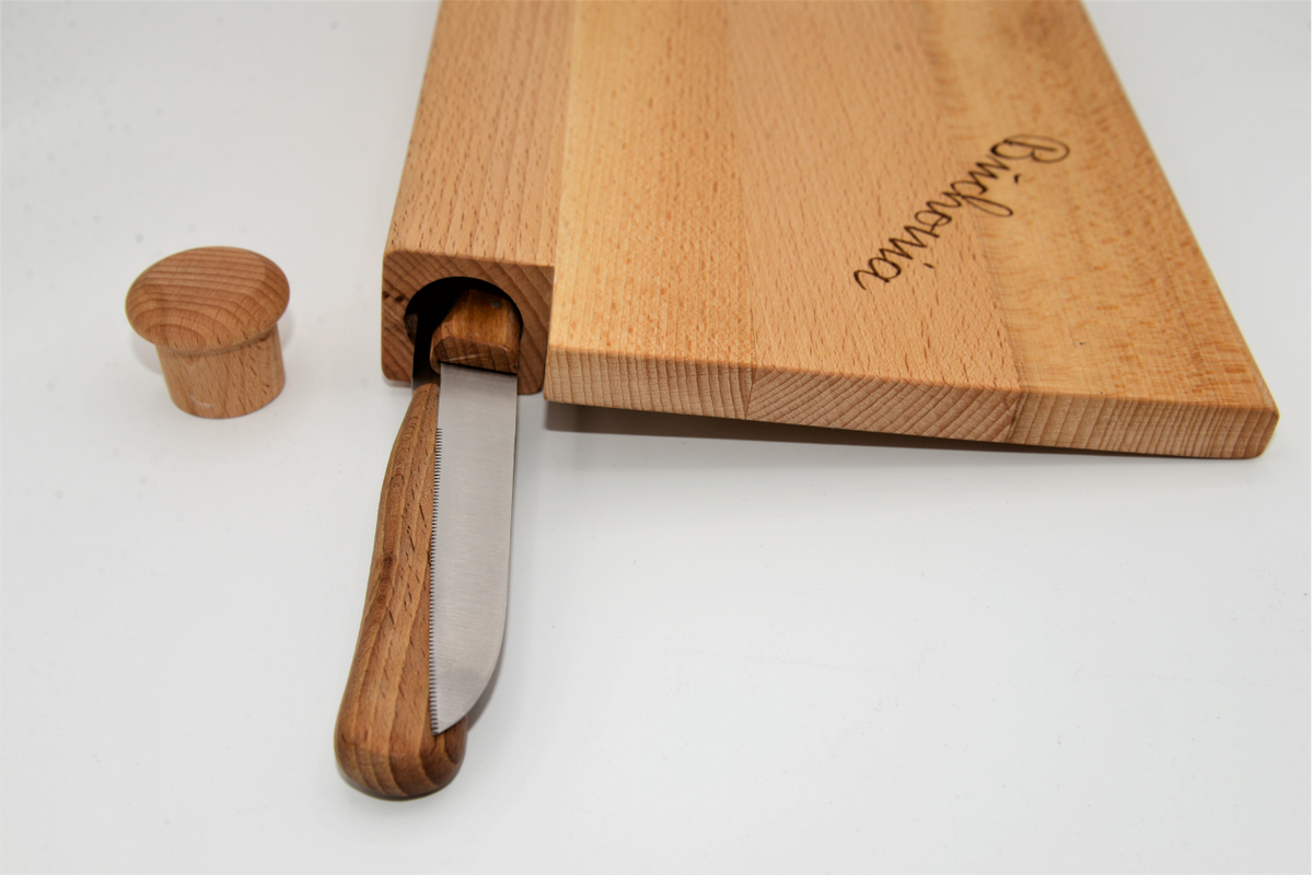 Buchonia Früchstücksmesser & -brettchen Komplettset