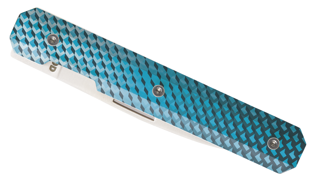 Klappbares Schälmesser 18H07, Mosaik Blau