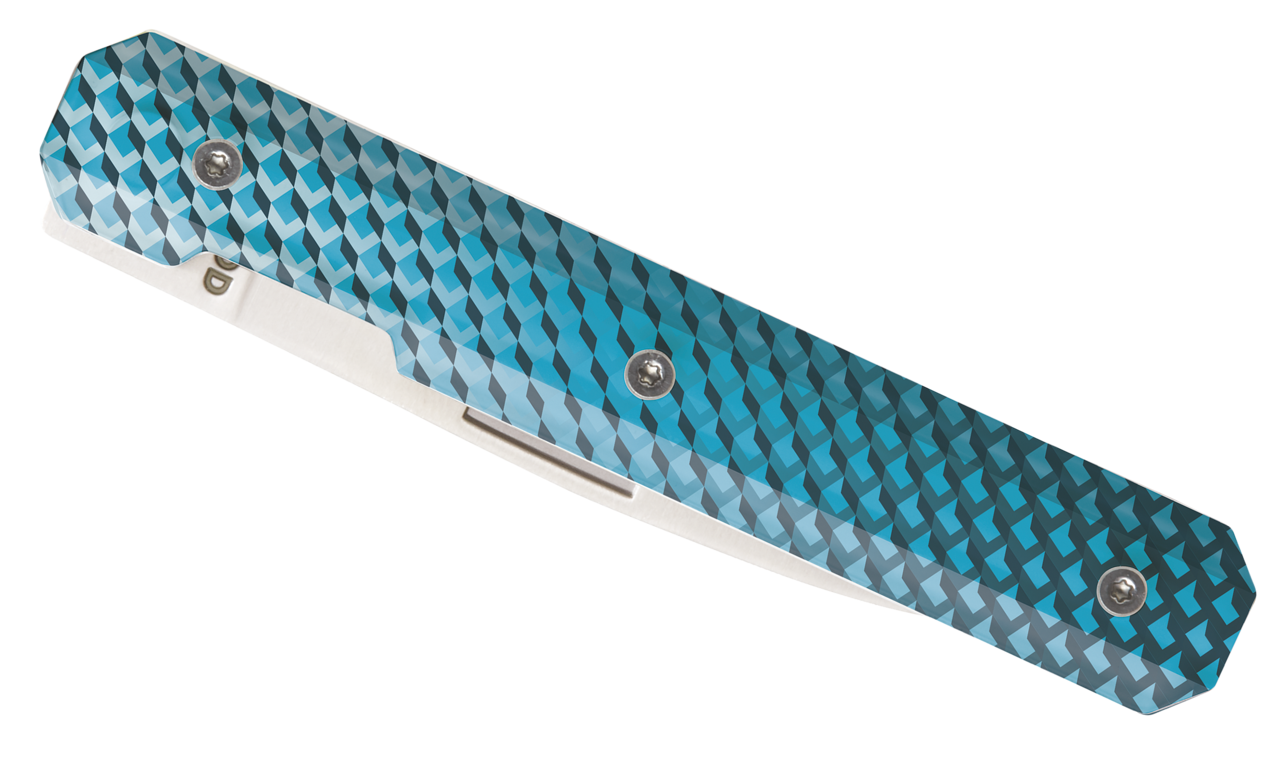 Klappbares Schälmesser 18H07, Mosaik Blau
