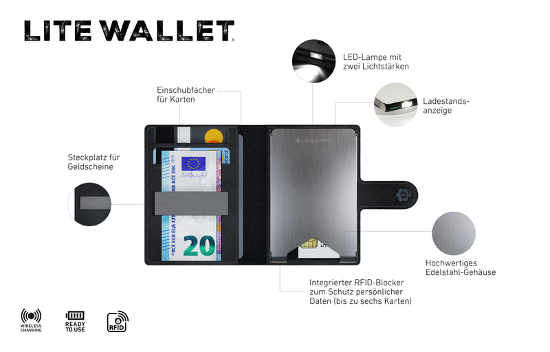Ledlenser Lite Wallet® Matte Weinrot