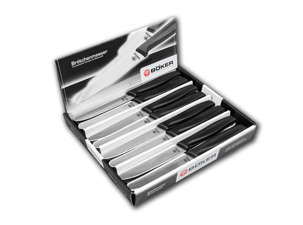 Böker Manufaktur Brötchenmesser Schwarz Display 24 Stück