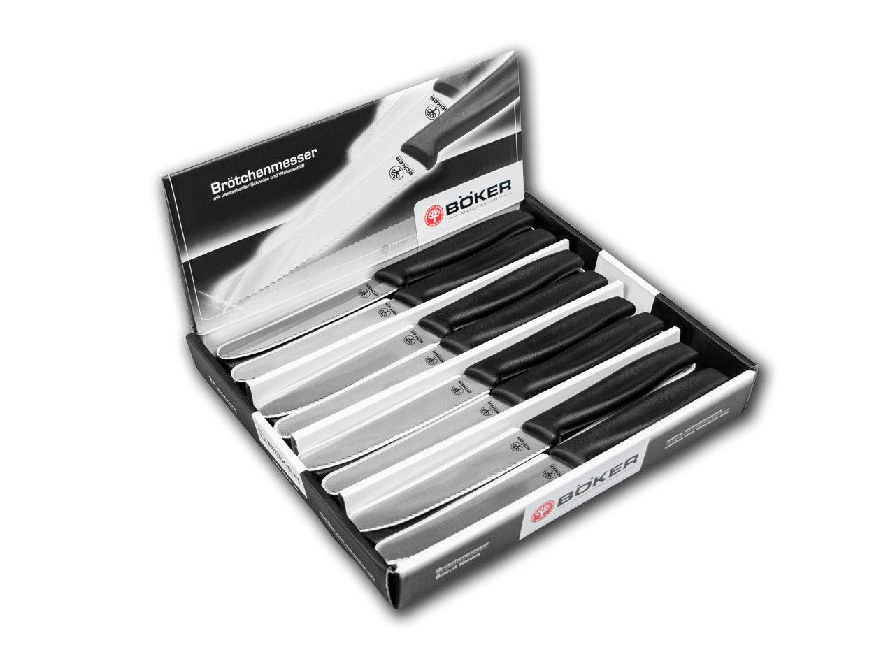 Böker Manufaktur Brötchenmesser Schwarz Display 24 Stück