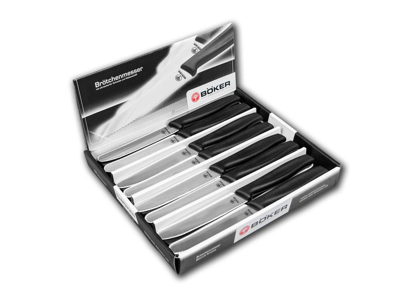 Böker Manufaktur Brötchenmesser Schwarz Display 24 Stück
