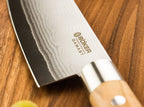 Damast Olive Chefmesser Groß
