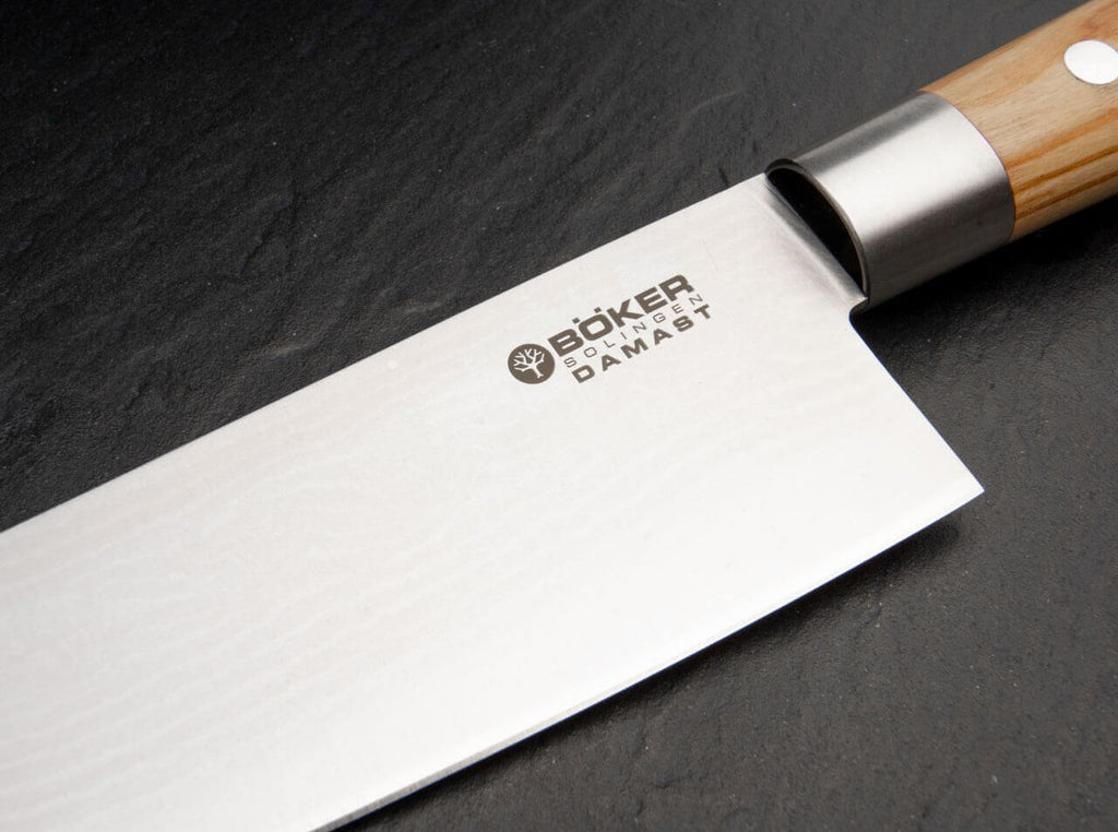 Damast Olive Chefmesser Groß
