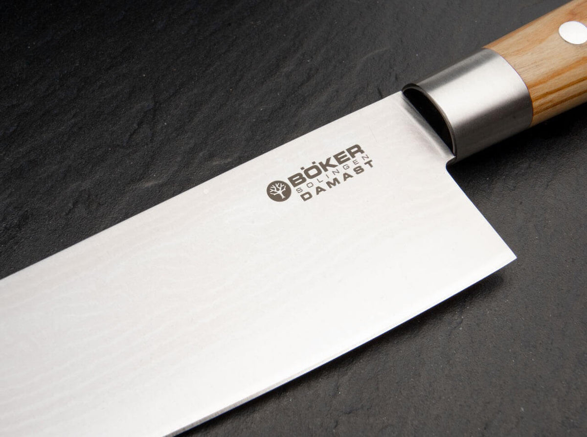Damast Olive Chefmesser Groß