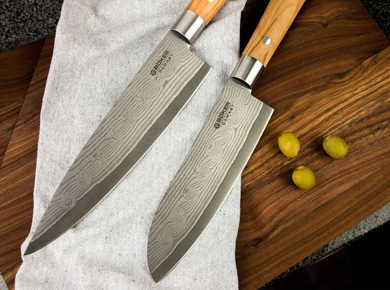 Böker Damast Olive Santoku