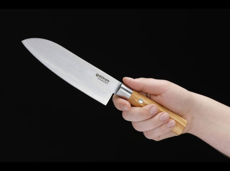 Böker Damast Olive Santoku