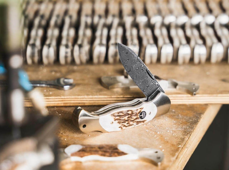 Böker Scout Spearpoint Hirschhorn Damast