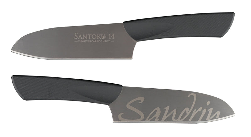 Sandrin Santoku, Wolframcarbid-Klinge (71 HRC)