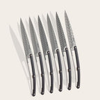 6 Deejo Tafelmesser,  Ebenholz / Geometrie