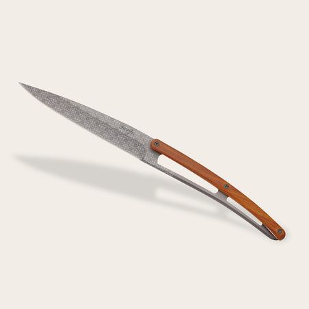 6 Deejo Tafelmesser, Korallenholz / Geometrie