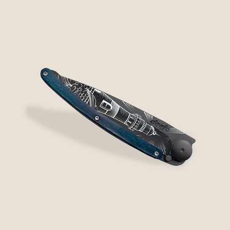 Deejo 37g, Blaues Buchenholz / Leuchtturm