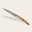 6 Deejo Tafelmesser, Korallenholz / Toile de Jouy