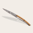 6 Deejo Tafelmesser, Korallenholz / Toile de Jouy