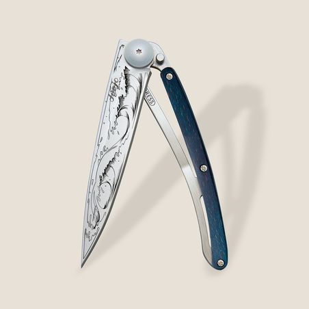 Deejo 37g, Blaues Buchenholz / Welle
