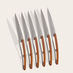 6 Deejo Tafelmesser, Korallenholz / Geometrie
