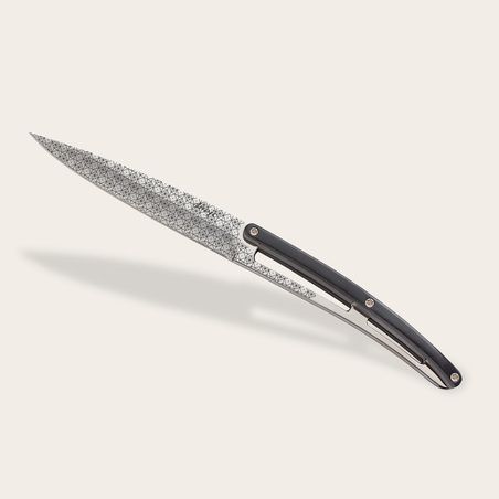 6 Deejo Tafelmesser,  Ebenholz / Geometrie
